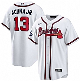 Braves 13 Ronald Acuna Jr. White Nike 2021 World Series Champions Cool Base Jersey Dzhi,baseball caps,new era cap wholesale,wholesale hats